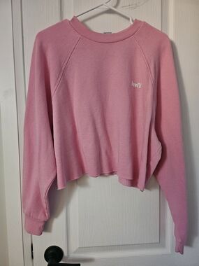 Levi's Pink Cropped Crewneck Sweatshirt